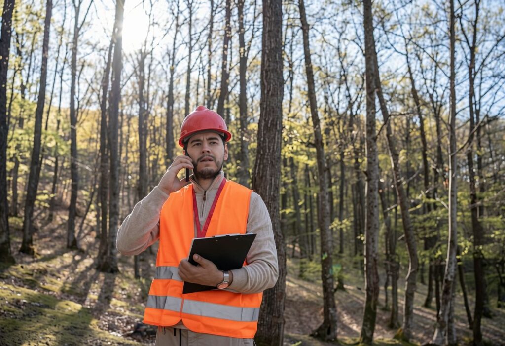 Trabajador de CERNA llamando por teléfono - CERNA